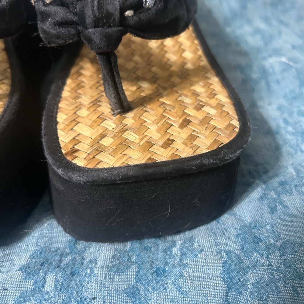 Soda Vintage 00’s Black Foam and Bamboo Platform Sandals size 7 - Picture 4 of 9